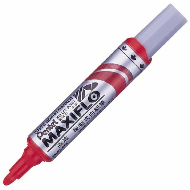 【Pentel 飛龍】MWL5M-B白板筆 紅(2入1包)