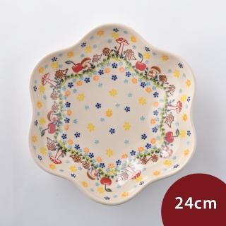 【波蘭陶】Vena 花型盤{大} 造型餐盤 陶瓷盤 菜盤 水果盤 點心盤 24cm 波蘭手工製(春雨新露系列)