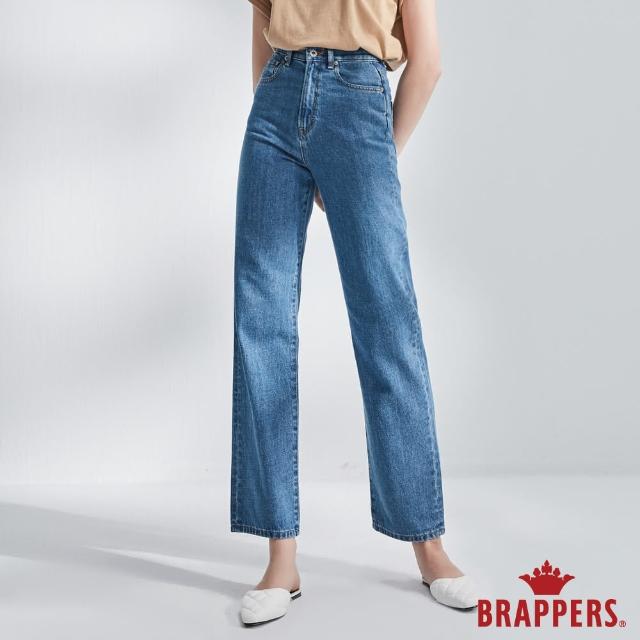 【BRAPPERS】女款 Boy friend系列-高腰直筒褲(淺藍)