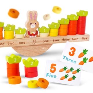 【KTOY】兔子與紅蘿蔔木製平衡遊戲(親子互動)