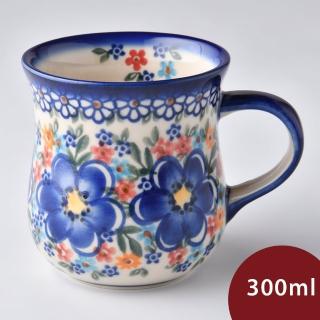【波蘭陶】Vena 曲線馬克杯{小} 馬克杯 咖啡杯 水杯 300ml 波蘭手工製(春遊系列)