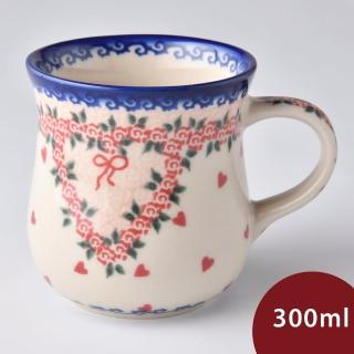 【波蘭陶】Vena 曲線馬克杯{小} 馬克杯 咖啡杯 水杯 300ml 波蘭手工製(六月新娘系列)