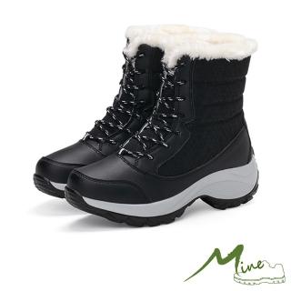 【MINE】保暖防滑防潑水登山雪靴(黑)