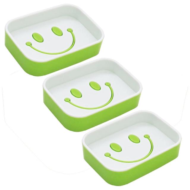 【月陽】超值3入創意笑臉造型雙層大肥皂盒(Y-8005)