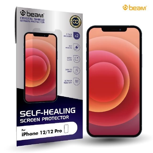 【BEAM】iPhone 12 /12 Pro自我修復螢幕保護貼(自我修復 透明 iPhone保護貼 2入)