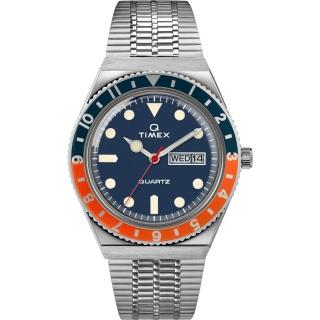 【TIMEX】天美時 Q TIMEX復刻系列 經典手錶(藍橘 TXTW2U61100)