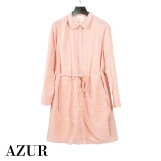 【AZUR】都會休閒風格有領綁帶襯衫上衣-2色