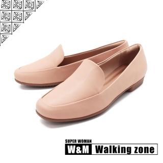 【WALKING ZONE】SUPER WOMAN系列 百搭方頭平底樂福鞋 女鞋(卡其)