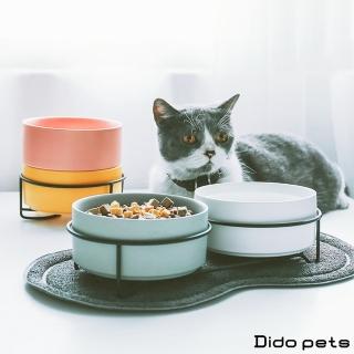 【Dido Pets】簡約風 陶瓷寵物碗-雙碗款(PT002)