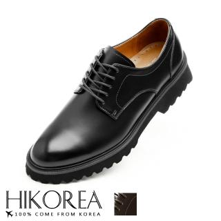 【HIKOREA】正韓製。韓系立體線條厚底粗跟男鞋正裝 厚底 -現+預/73-440(黑/版型正常)