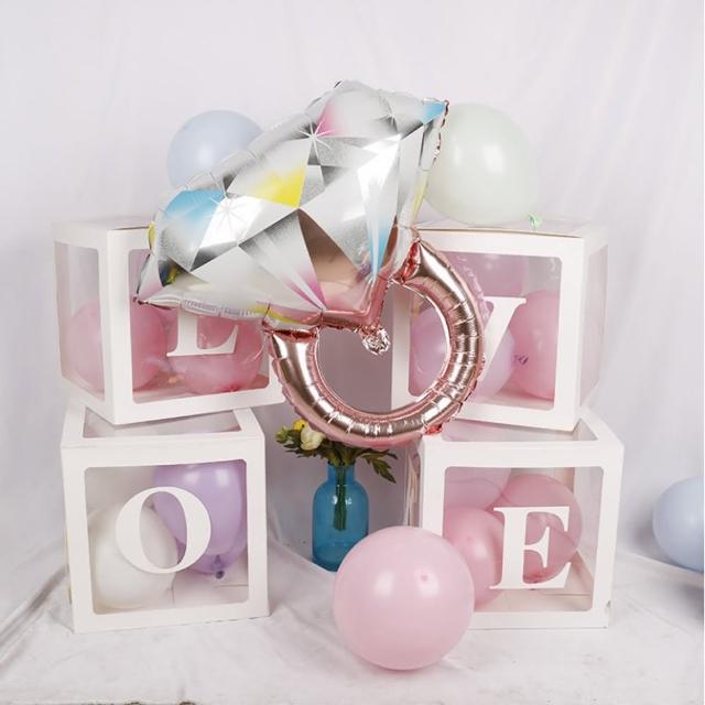 求婚必備玫瑰金戒指鋁膜氣球1個(生日氣球 派對 氣球 生日派對)