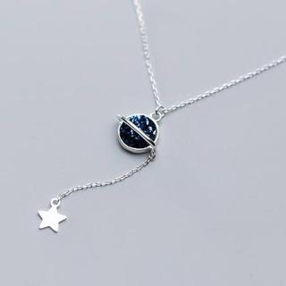 【Jpqueen】宇宙星球藍晶石鑽項鍊(銀色)