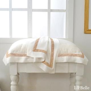 【La Belle】《薩爾瓦-金》加大天絲蕾絲防蹣抗菌吸濕排汗兩用被床包組(白色)