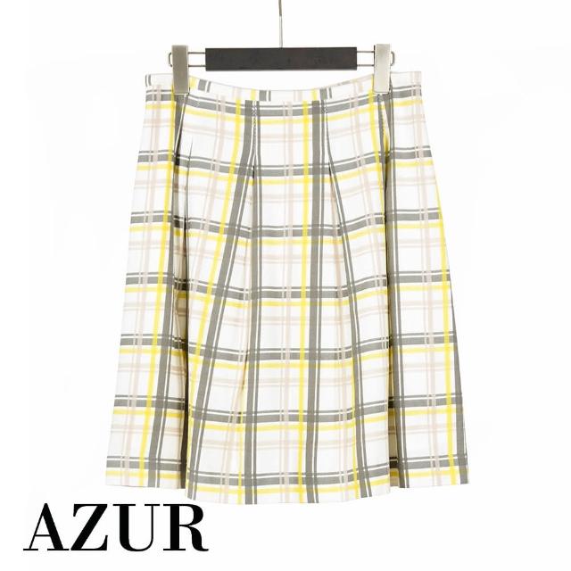 【AZUR】法式鄉村色調格紋短裙