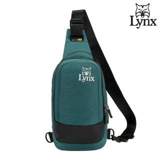 【Lynx】美國山貓極簡休閒防潑水布包單肩包 胸包(湖水綠色)