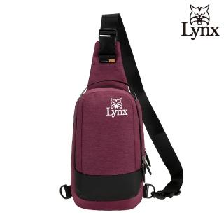【Lynx】美國山貓極簡休閒防潑水布包單肩包 胸包(紅色)