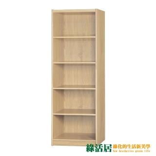 【綠活居】利特 現代2尺五格書櫃/收納櫃(三色可選)
