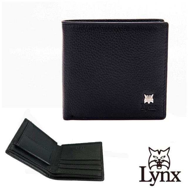 【Lynx】美國山貓進口軟式牛皮3卡零錢式左右翻短夾