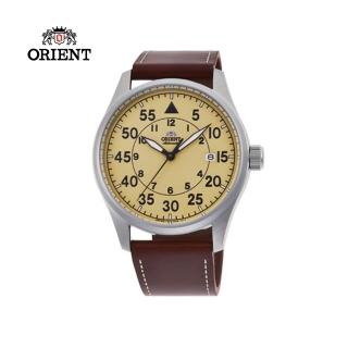 【ORIENT 東方錶】ORIENT 東方錶WATER RESISTANT 100m系列 飛行機械錶 皮帶款 黃色- 42.4mm(RA-AC0H04Y)