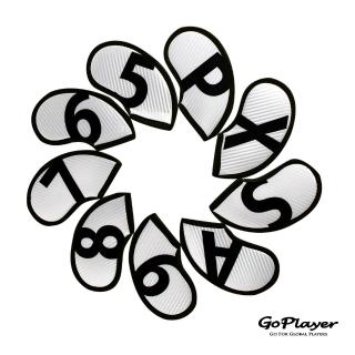 【GoPlayer】大號碼PU鐵桿套組-白(高爾夫數字鐵桿套球桿保護套)