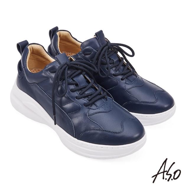 【A.S.O 阿瘦集團】勁步健康綁帶休閒鞋(藍)