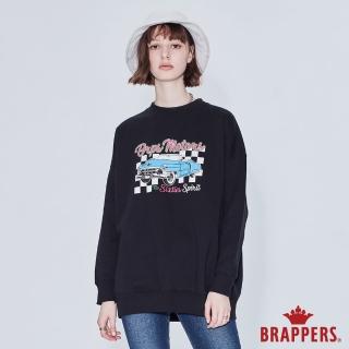 【BRAPPERS】女款 復古汽車塗鴉印花長版T(黑)