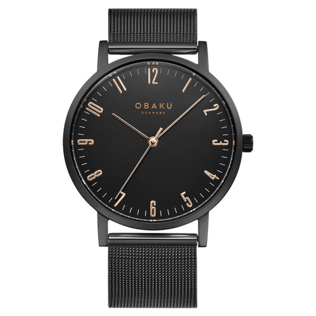 【OBAKU】城市探索紳士時尚腕錶-全黑(V248GXBBMB)