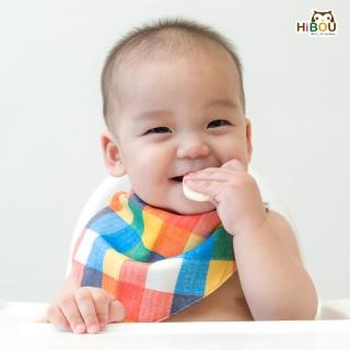 【喜福HiBOU】日本和歌山印花布領巾19X38.5cm-3入組(新生兒寶寶接口水專用)