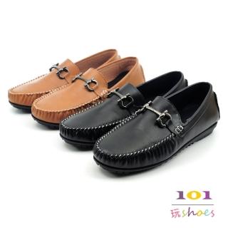 【101 玩Shoes】mit. 手縫質感銀飾平底休閒鞋(黑/棕.42-46碼)