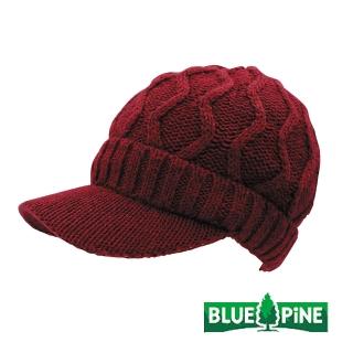 【青松戶外】帽檐反摺毛帽-酒紅 B62010-18(毛線帽/編織帽/保暖帽)