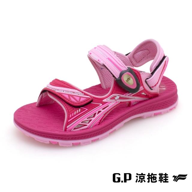 【G.P】NewType兒童磁扣兩用涼拖鞋G1627B-桃紅色(SIZE:32-36 共二色)