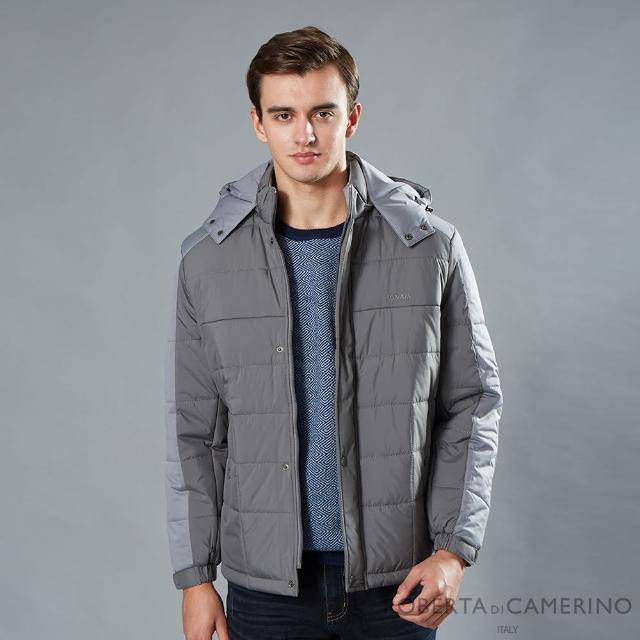【ROBERTA 諾貝達】簡約休閒 鋪棉條紋夾克外套(灰色)