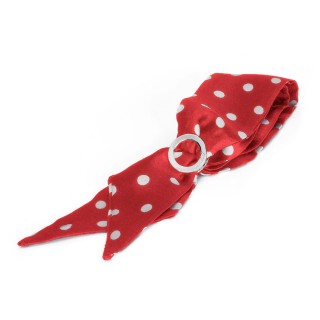 【Brosway】Grace 紅白點造型手腕絲巾(紅色)