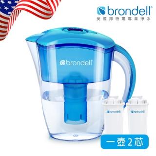 【Brondell】美國邦特爾極淨藍濾水壺+2入芯(共1壺2芯)