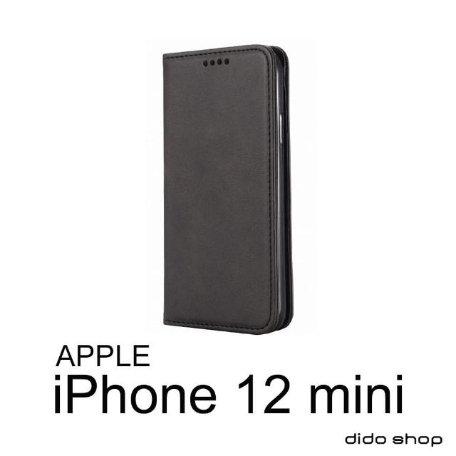 【Didoshop】iPhone 12 mini 5.4吋 簡約系列 小牛紋可插卡翻蓋手機皮套(FS202)