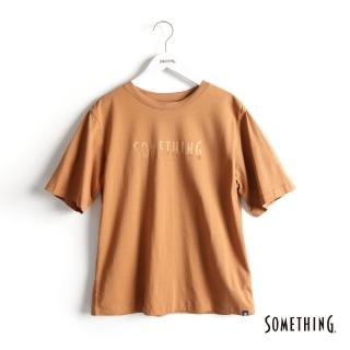 【SOMETHING】女裝 基本波紋LOGO短袖T恤(深咖啡)