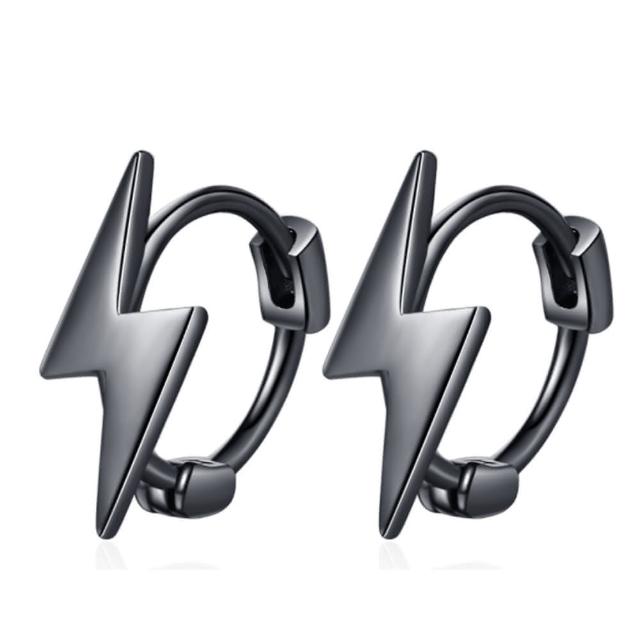 【Jpqueen】時尚流行個性閃電簡約耳環(2色可選)