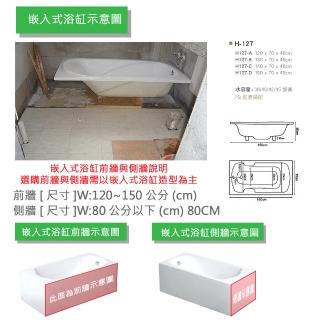 【大巨光】嵌入式浴缸加購活動側牆80cm(側牆/浴缸用)