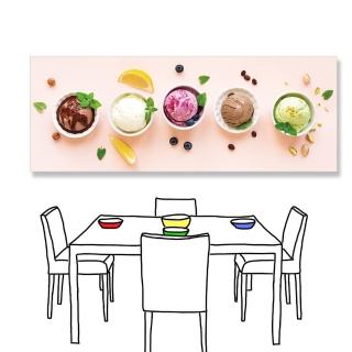 【24mama 掛畫】單聯式 油畫布 果子 莓果 酸奶 水果 甜點 無框畫-80x30cm(夏季冰淇淋)