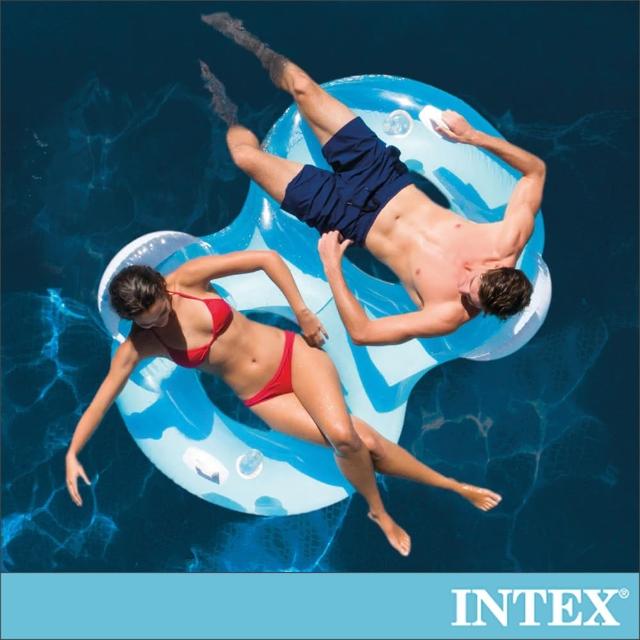 【INTEX】8字型雙靠枕大型浮排198x117cm-適9歲+(56800)