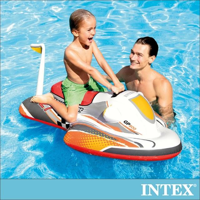 【INTEX】水上摩拖車造型充氣戲水玩具/浮排117x77cm 適3歲+(57520)