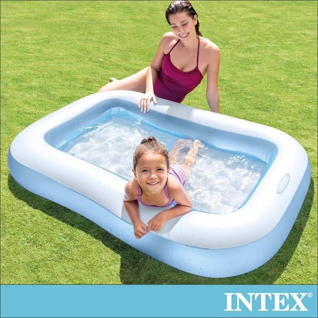 【INTEX】長方形充氣泳池/攜帶浴池166x100x深25cm 90L 適2歲+(57403)