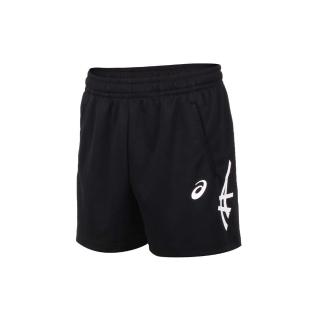 【asics 亞瑟士】男短版球褲-亞瑟士 慢跑 運動 台灣製 針織 三分褲 黑白(2053A138-001)