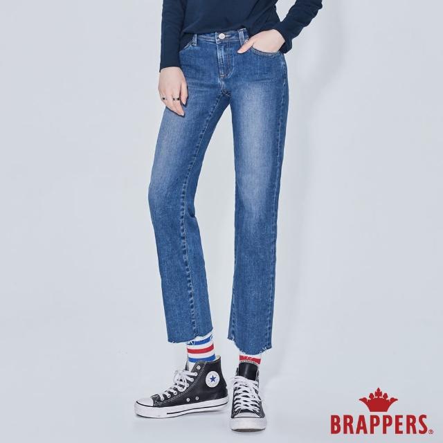 【BRAPPERS】女款 新美腳ROYAL系列-中腰彈性八分直筒褲(淺藍)