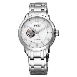【Roven Dino 羅梵迪諾】ADOLF系列 伴月心時尚機械腕錶-白(ADOLF2033-856W)