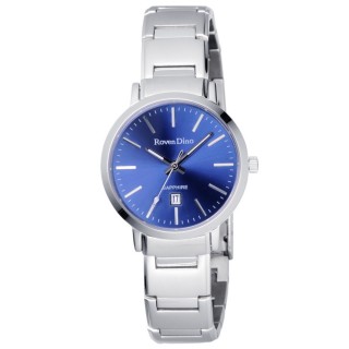 【Roven Dino 羅梵迪諾】色彩抉擇時尚日期腕錶-藍X銀/小(RD676-336BL)