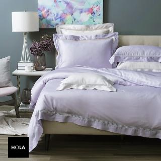 【HOLA】伊蒂天絲蕾絲歐式枕套2入淡紫