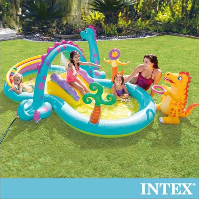 【INTEX】恐龍遊樂園大型戲水池302x229x112x深14cm 290L 適2歲+(57135)