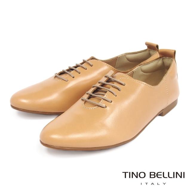 【TINO BELLINI 貝里尼】義大利進口自在牛皮綁帶平底鞋FBV0011(膚)