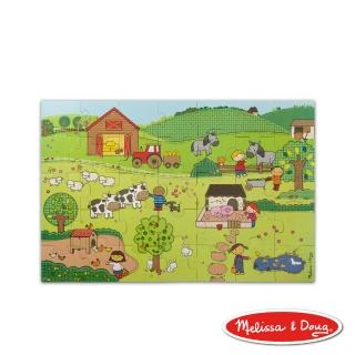 【Melissa & Doug 瑪莉莎】Natural Play 大型地板拼圖 - 童趣農場(35片)